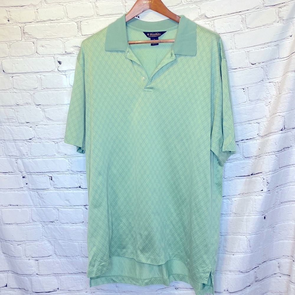 Brooks Brothers Green Men's Short Sleeve Polo Shirt Size XL 100% Cotton